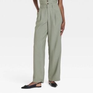 A New Day High-Rise Pleat Front Straight Trousers Pants size 2 - Mint Green NEW